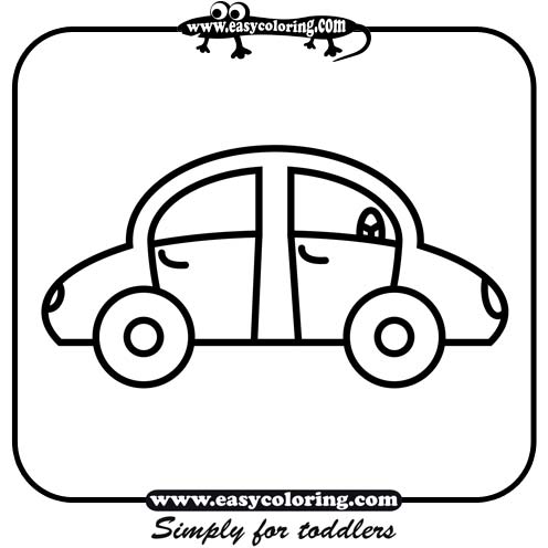 Cars Coloring Pages on Car One   Simple Cars   Easy Coloring Cars For Toddlers