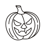 Halloween pumpkin one - Easy coloring