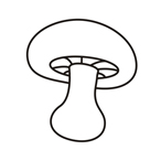 Mushroom Four - Easy coloring  mushrooms