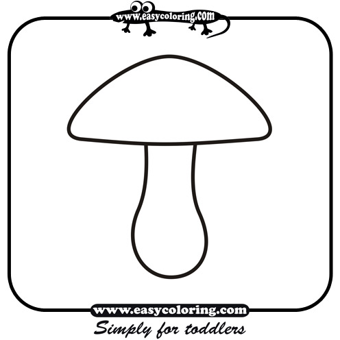 Mushroom One - Easy coloring mushrooms