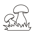 Mushroom Six - Easy coloring  mushrooms