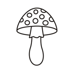 Mushroom Two - Easy coloring  mushrooms