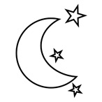 Moon and stars - Easy coloring shapes