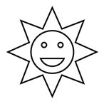 Sun - Easy coloring shapes