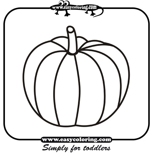 Pumpkin Simple Vegetables Easy Coloring Pages For Toddlers