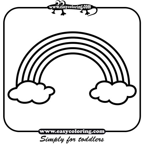 Download Rainbow - Simple shapes | Easy coloring pages for toddlers