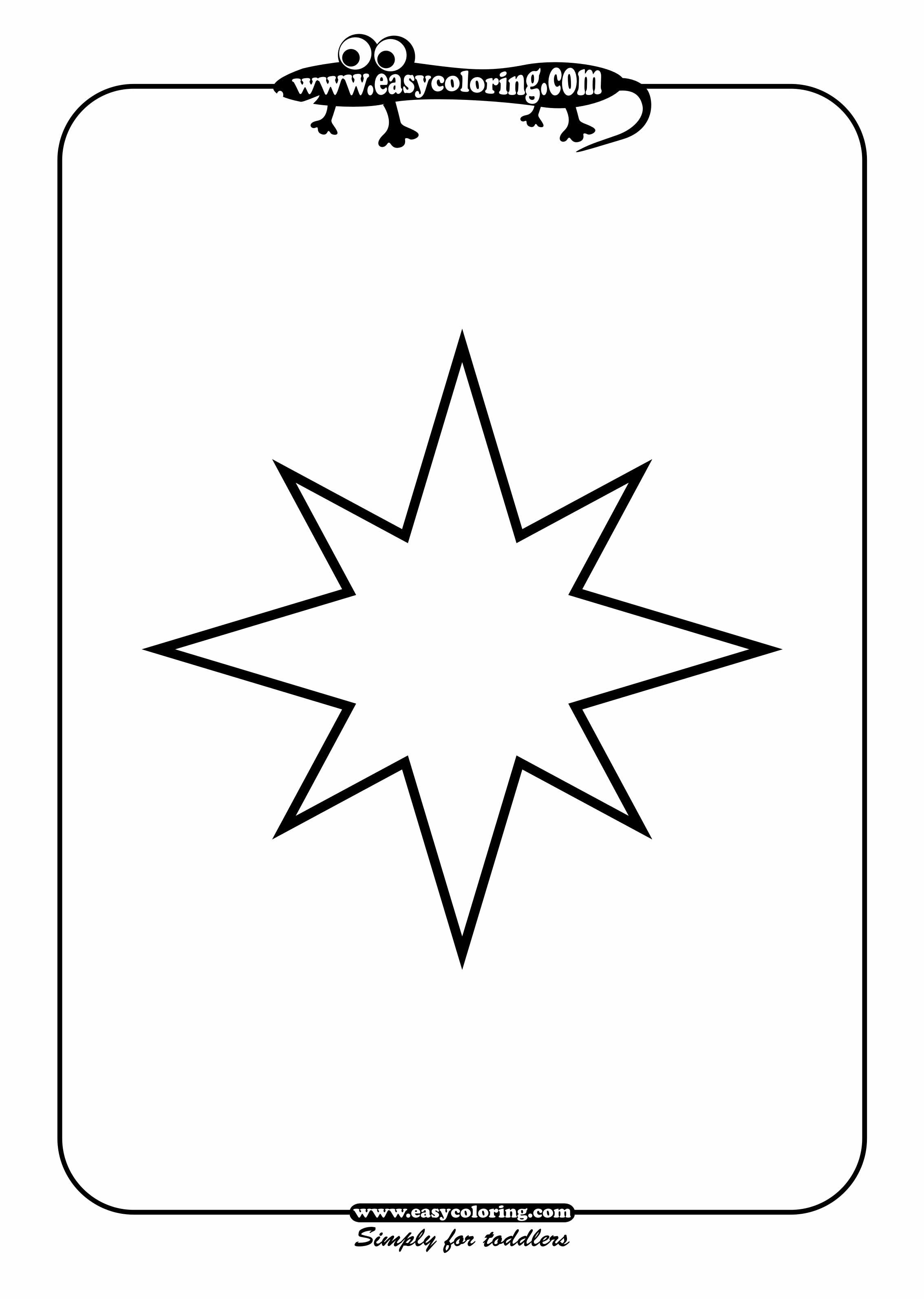 Star Simple shapes Easy coloring pages for toddlers