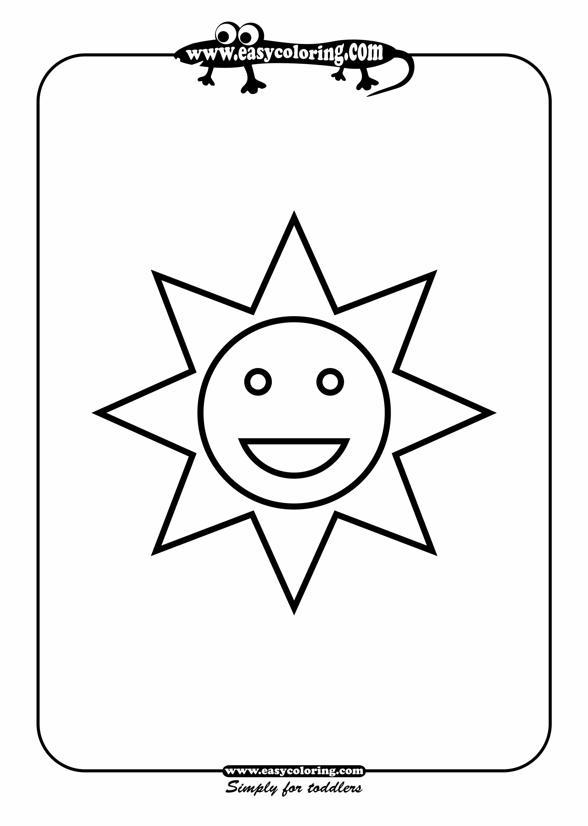 sun simple shapes easy coloring pages for toddlers